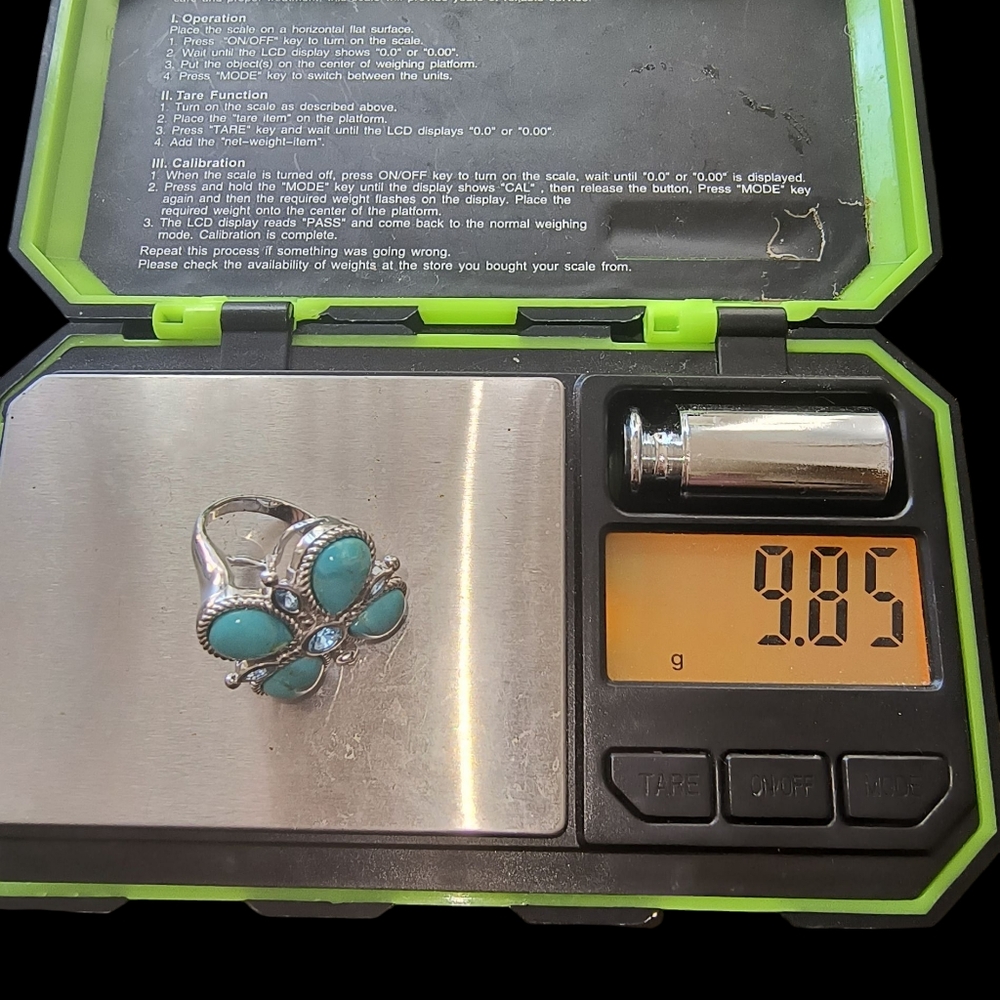 Turquoise And Blue Topaz 4-Leaf Clover Ring In Sterling Silver - Picture 11 of 11
